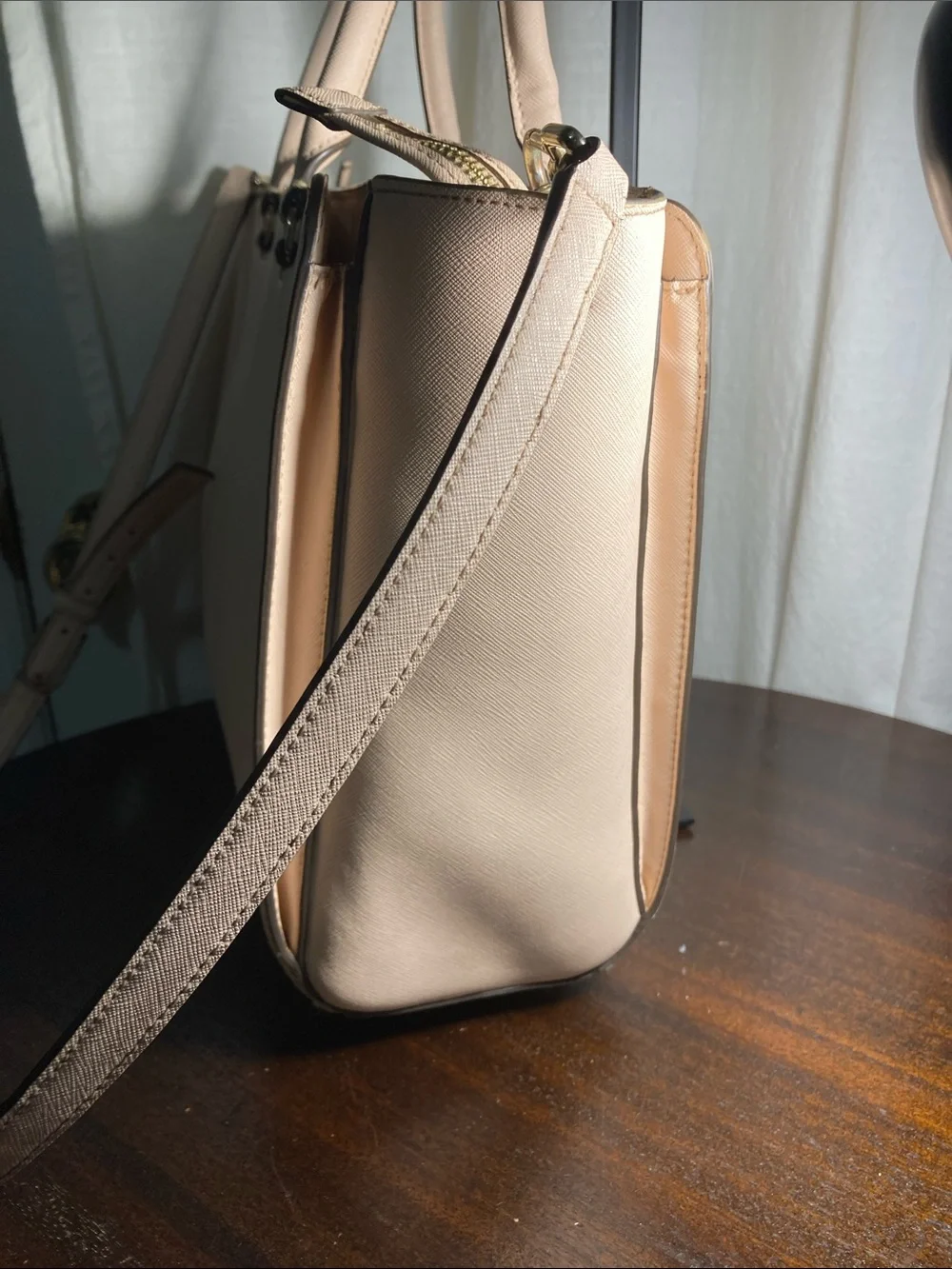 Tory Burch Robinson Large Pale Leather Satchel with Detachable Strap